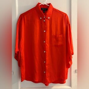Fifteen Twenty Rayon Button Down Short Sleeve Blouse Size XS